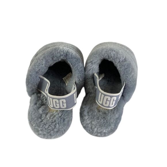 UGG Womens 8 Classic Fluff Yeah slippers blueish gray - Picture 4 of 5